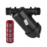 Фильтр грубой очистки 2" ш/ш, из АБС пластика, картридж промывной сетка, цвет ЧЕРНЫЙ.