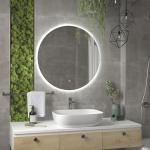 Зеркало круглое D 800 мм, сенсорное, с внутренней ЛЭД подсветкой, ореольное свечение.