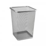 Ведро квадратное 10 л, сетчатое, офисное, металлическое, без крышки. Нержавеющая сталь SUS 410. Цвет СЕРЫЙ.