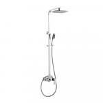 Смеситель + стойка душевая "тропический душ" с двумя лейками, телескопическая от 840 - 1200мм