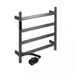 Полотенцесушитель электрический, 475 х 505 х 90 мм, лесенка 4 перекладины, 75 W, из нержавеющей стали, сенсорное управление с таймером до 24 часов, цвет ГРАФИТ.