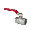 Кран шаровый 3/4" г/г, ручка "рычаг" красная.