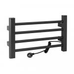 Полотенцесушитель электрический, ЛЕСЕНКА, 500 х 300 х 85 мм, 4 перекладины, 52 W, из алюминия, цвет ГРАФИТ.