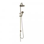 Стойка душевая тропический душ с двумя круглыми лейками, без смесителя, из нержавеющей стали, цвет БРОНЗА.