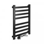 Полотенцесушитель электрический, 490 х 740 х 90 мм, лесенка 8 перекладин, 185 Вт, из алюминия, сенсорное управление с таймером до 24 часов, цвет ЧЁРНЫЙ.