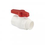 Кран шаровый 2" г/ш, ручка-рычаг, из АБС пластика, в пакете, цвет БЕЛЫЙ.