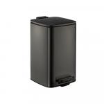 Ведро из нержавеющей стали, с педалью, квадратное, 8 литров, крышка микролифт, цвет ГРАФИТ.