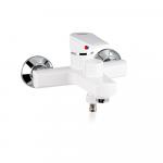 Смеситель для ванны, короткий излив, БЕЗ ШЛАНГА И ЛЕЙКИ, шаровый, из высокопрочного АБС пластика, цвет БЕЛЫЙ.