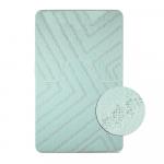 Коврик в ванную КЛАССИК УНИ ПОЛОСКИ двойной, БИРЮЗОВЫЙ, 55х90 + 45х55 см, 100% полиэстер