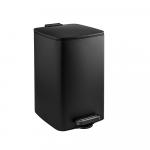 Ведро из нержавеющей стали, с педалью, квадратное, 16 литров, крышка микролифт, цвет ЧЁРНЫЙ.