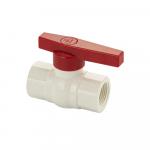 Кран шаровый 3/4" г/г, резьбовой, ручка-рычаг, из ПВХ (PVC-U) пластика, цвет БЕЛЫЙ.
