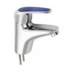 Смеситель на раковину, шаровый, с синей ручкой