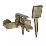 Смеситель в ванную, шаровый, короткий излив, под состаренную БРОНЗУ