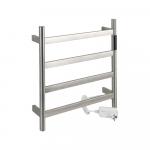 Полотенцесушитель электрический, 475 х 505 х 90 мм, лесенка 4 перекладины, 75 Вт, из нержавеющей стали, сенсорное управление с таймером до 24 часов, цвет САТИН.