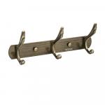 Крючок для полотенца на планке 3 х 2 шт, усиленный, цвет БРОНЗА.