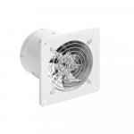 Вытяжной вентилятор осевой, D - 150 мм, с обратным клапаном, металлический, цвет БЕЛЫЙ.