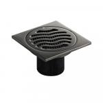 Трап ЧЕРНЫЙ, 100х100 мм, выход 50 мм, вертикальный, крышка решетка, с сухим затвором слива воды, из нержавеющей стали 201