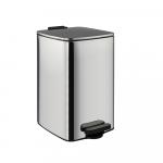 Ведро из нержавеющей стали, с педалью, квадратное, 16 литров, крышка микролифт, цвет ХРОМ.
