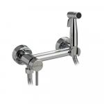 Смеситель с гигиенической лейкой, из нержавеющей стали, круглый корпус, цвет ХРОМ