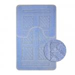 Коврик в ванную КЛАССИК УНИ КВАДРАТЫ. двойной ГОЛУБОЙ, 55х90 + 45х55 см, 100% полиэстер