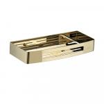 Полочка литая, прямоугольная, одинарная, из нержавеющей стали, цвет ЗОЛОТО.