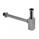 Нижняя часть сифона для раковины, из нержавеющей стали, квадратный профиль, цвет ХРОМ.