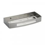 Полочка литая, прямоугольная, одинарная, из нержавеющей стали, цвет САТИН.