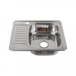 Мойка врезная 58х48 см, правая, толщина 0,8 мм, глубина 180 мм + большой сифон с переливом