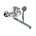 Смеситель для ванны, с  длинным изливом, шаровый, разборный корпус, цвет ХРОМ.