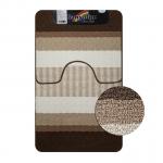 Коврик в ванную СТАР-ЛООП, двойной, КОРИЧНЕВЫЙ, 550 х 900, 550 х 450 мм, 100% полиэстер