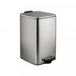 Ведро из нержавеющей стали, с педалью, квадратное, 16 литров, крышка микролифт, цвет САТИН.