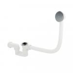 Сифон для ванны с переливом, с пробкой, из АБС пластика, модель СТАНДАРТ, цвет БЕЛЫЙ.