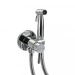 Смеситель с гигиенической лейкой встраиваемый, из нержавеющей стали, круглый корпус, цвет ХРОМ