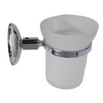 Стакан  стеклянный  настенный для зубных щёток с крепежом