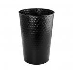 Ведро круглое, 15 л, с ромбическим рисунком, офисное, металлическое, без крышки. Нержавеющая сталь SUS 410. Цвет ЧЁРНЫЙ.