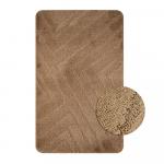 Коврик в ванную КЛАССИК УНИ ПОЛОСКИ, одинарный КОРИЧНЕВЫЙ, 55х90 см, 100% полиэстер