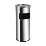 Урна с пепельницей круглая, из нержавеющей стали SUS 410, D-25см, L- 60см, 26л, с металлическим ведром 12л, цвет ХРОМ.