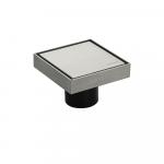 Трап душевой, 100 х 100 мм, вертикальный выпуск 50 мм с сухим затвором, двухсторонняя крышка под монтаж плитки, из нержавеющей стали марки SUS 304, цвет САТИН.