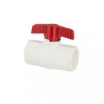 Кран шаровый 1 1/4" г/г, резьбовой, ручка-бабочка, из ПВХ (PVC-U) пластика, в пакете, цвет БЕЛЫЙ.