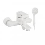 Смеситель для ванны, c коротким изливом, шаровый, из высокопрочного АБС пластика, премиум, цвет БЕЛЫЙ.