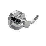 Крючок двойной, на круглом основании, цвет ХРОМ.