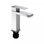 Смеситель для раковины, квадратный корпус, из нержавеющей стали марки 304, цвет ХРОМ.