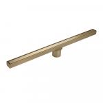 Трап 600х32 мм, нержавеющая сталь, линейный, вертикальный, щелевой, с сухим затвором, цвет матовое ЗОЛОТО.