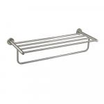 Полка для полотенца с опорой, большая, из нержавеющей стали, с круглыми основаниями, цвет САТИН.