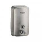 Дозатор для жидкого мыла 800 мл, настенный, с глазком, из нержавеющей стали марки SUS 304, цвет САТИН.