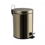 Ведро из нержавеющей стали, с педалью, круглое, 5 литров, цвет БРОНЗА.