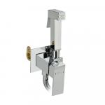 Смеситель с квадратной гигиенической лейкой встраеваемый, из нержавеющей стали, квадратный корпус, цвет ХРОМ .