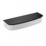 Полочка  прямоугольная плоская, ГРАФИТ - белый вкладыш из высокопрочного пластика АБС премиум, антивандальная