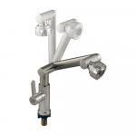 Кран на одну воду, для кухонной мойки и раковины, металлокерамика, из высокопрочного пластика АБС, поворотный излив и аэратор, цвет САТИН.