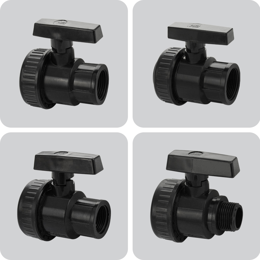 КРАНЫ МАК шаровые из АБС пластика  РАЗБОРНЫЕ